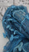 Blue thin weave silk loom scarf – border detail