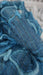 Blue thin weave silk loom scarf – full length view