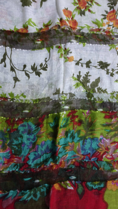 Multicoloured pure silk sheer scarf – shown draped