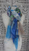 Blue and white pure sheer silk scarf