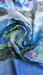 Blue and white pure sheer silk scarf – pattern detail