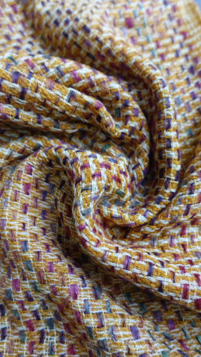 Rusty brown hands and looms woven scarf – full length view