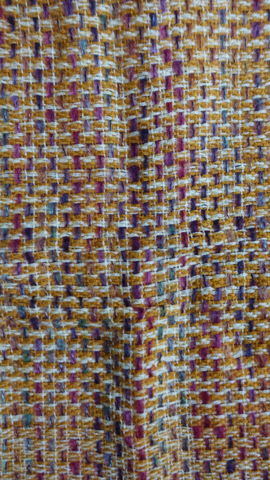 Rusty brown hands and looms woven scarf – fabric and colour detail