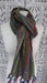 Earthy toned hands and looms woven colourful scarf