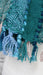 Jade hands and looms winter scarf – shown draped