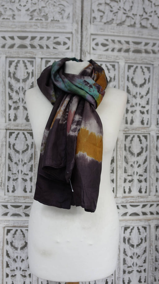 Pure silk tie dye double sided hands and looms scarf