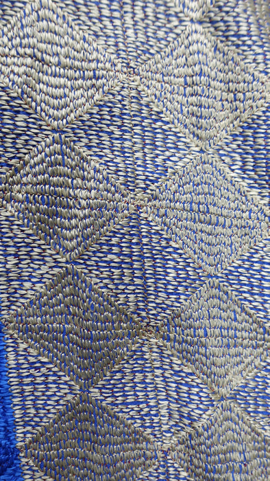 Blue and cream phulkari large dupatta – corner detail