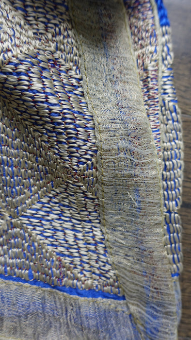 Blue and cream phulkari large dupatta – reverse side