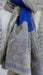 Blue and cream phulkari large dupatta – close-up of the embellishment