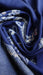 Navy Kashmiri wool shawl with white and gold paisley embroidery – view 8