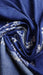 Navy Kashmiri wool shawl with white and gold paisley embroidery – view 2