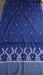Navy Kashmiri wool shawl with white and gold paisley embroidery – view 4