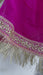 Hot pink silk chiffon kiran gota vintage plain dupatta – close-up of the embellishment
