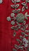 Red silk dupatta with zardosi floral embellishment – fabric and colour detail