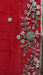 Red silk dupatta with zardosi floral embellishment – pattern detail