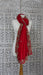 Red silk dupatta with zardosi floral embellishment