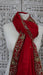 Red silk dupatta with zardosi floral embellishment – full length view