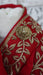 Red silk dupatta with zardosi floral embellishment – shown draped