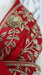 Red silk dupatta with zardosi floral embellishment – border detail
