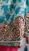 Jade wide zardosi bordered dupatta with silk tassels – corner detail