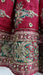 Dark red heavy embellished dupatta – corner detail