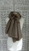 Light taupe wool shawl with floral embroidered border