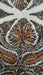 Cream with blue and brown reversible embroidered shawl – shown draped