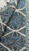 Cream with blue and brown reversible embroidered shawl – fabric and colour detail
