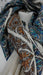 Cream with blue and brown reversible embroidered shawl – border detail