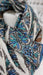 Cream with blue and brown reversible embroidered shawl – full length view