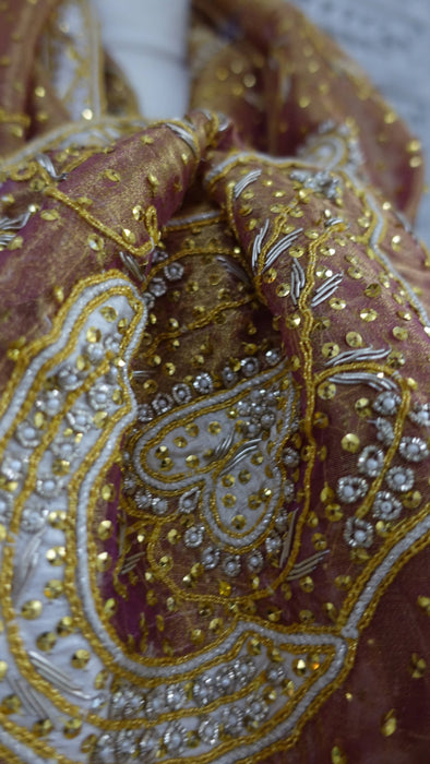 Orange Toned Vintage Wedding Dupatta - New