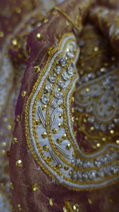 Orange Toned Vintage Wedding Dupatta - New