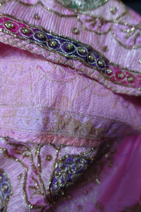 Pink Vintage Silk Skirt - Freesize - Preloved