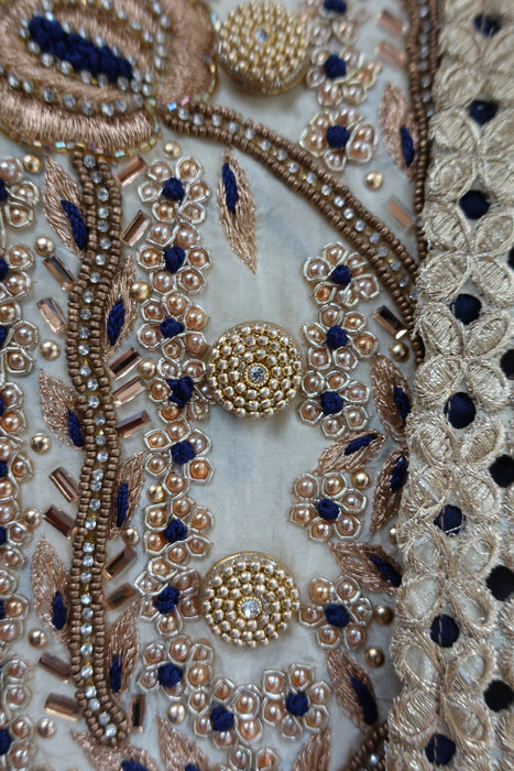Cream Silk Indian Salwar Kameez New UK Size 10 / EU 36 - Preloved