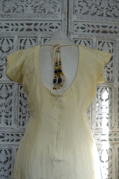 Cream Silk Indian Salwar Kameez New UK Size 10 / EU 36 - Preloved