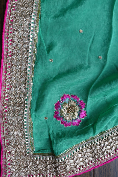 Apple Green And Gold Salwar Suit - UK 10/EU 36 - Preloved