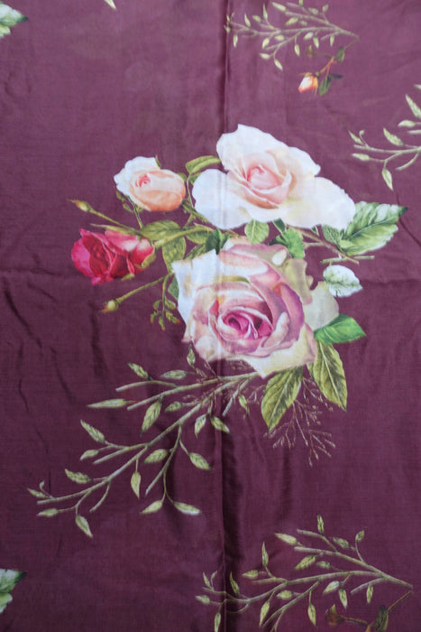 Aubergine Brown Floral Dupatta Salwar Kameez - UK 8/EU 34 - Preloved