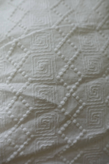 White Embroidered Cotton Suit With Pure Silk Dupatta - UK 12/EU 38 - Preloved