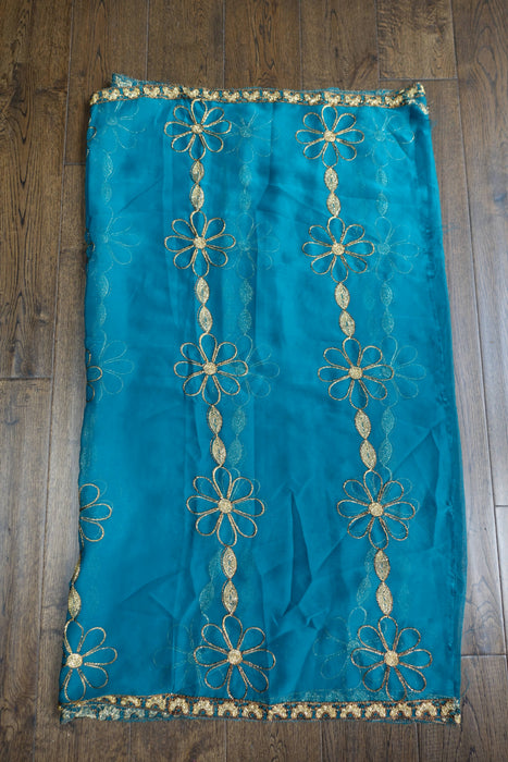 Aqua Blue And Teal Salwar Kameez - UK 8/EU 34 - New
