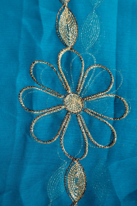 Aqua Blue And Teal Salwar Kameez - UK 8/EU 34 - New
