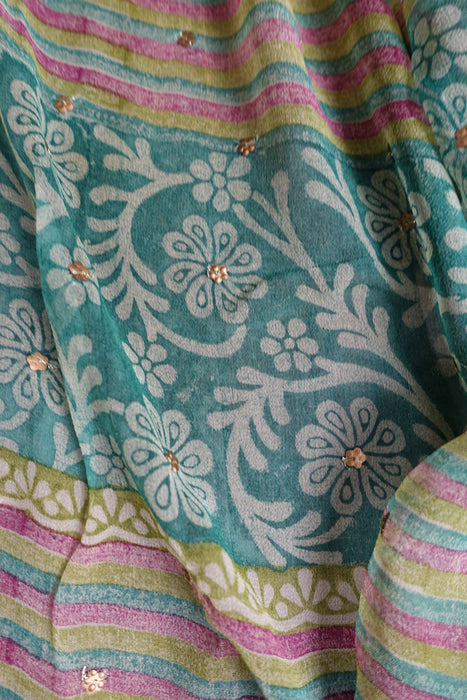 Sea Green Pure Silk Salwar Kameez - UK 12/EU 38 - New