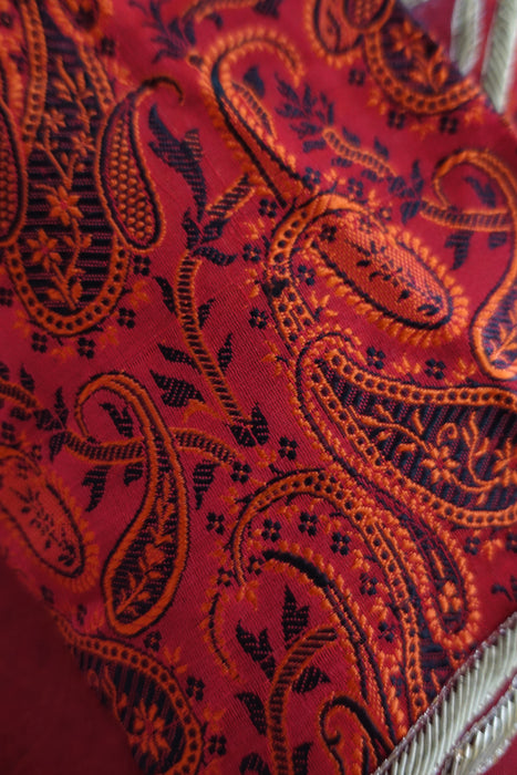 Dark Red Silk Salwar Kameez With Over Jacket - UK 8 / EU 34 - New