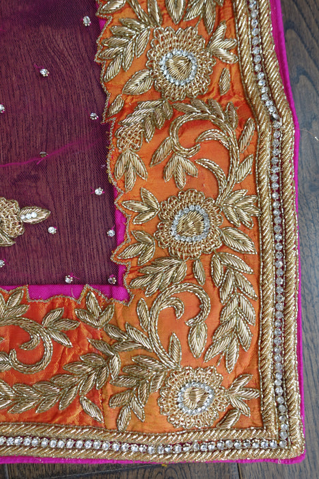 Hot Pink Kameez And 2 Dupatta - 5 Piece Suit - UK 16 / EU 42 - New