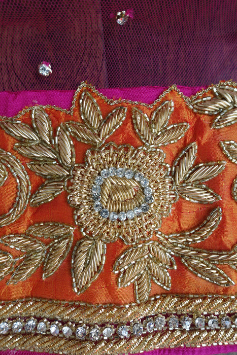 Hot Pink Kameez And 2 Dupatta - 5 Piece Suit - UK 16 / EU 42 - New