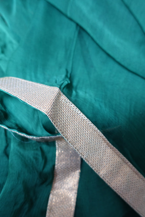 Forest Green Chiffon Salwar Kameez - UK 16 / EU 42 - Preloved