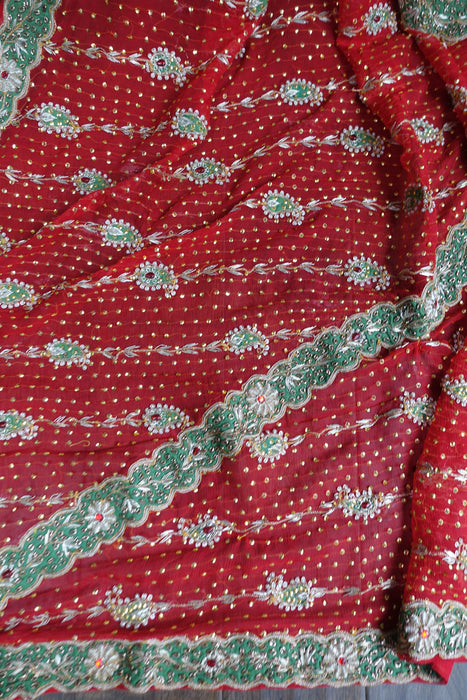 Red Vintage Silk Wedding Suit - UK 14/ EU 40 - Preloved