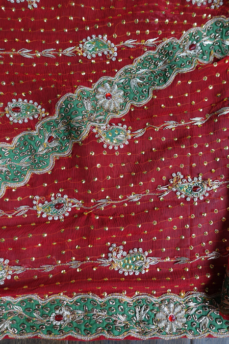 Red Vintage Silk Wedding Suit - UK 14/ EU 40 - Preloved