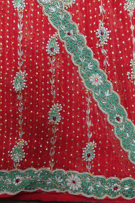 Red Vintage Silk Wedding Suit - UK 14/ EU 40 - Preloved