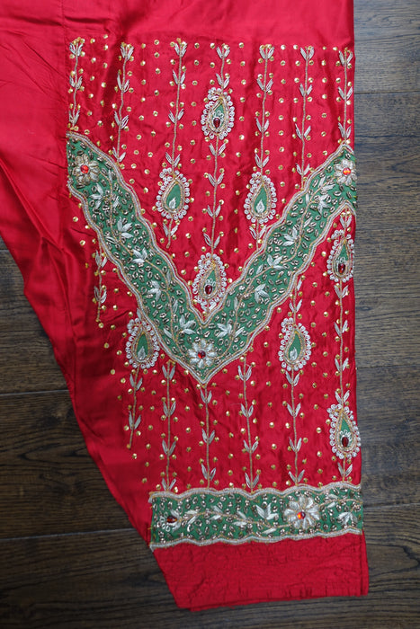 Red Vintage Silk Wedding Suit - UK 14/ EU 40 - Preloved