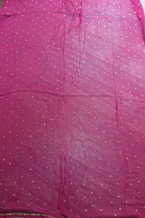 Deep Plum Silk Chiffon Salwar Kameez - UK 20/EU 46 - Preloved